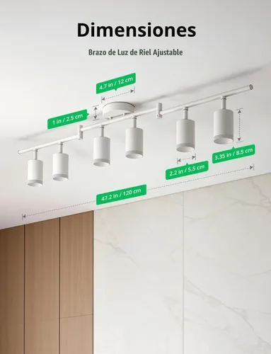Vista 9 de Bojim Cabeza ajustable blanca del techo de los accesorios de iluminación de Blanco