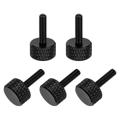 Vista 129 de MECCANIXITY 5 piezas M6x14mm Tornillos de pulgar estriado de cabeza plana, pernos de rosca completa de aleación de aluminio sólido para carcasas
