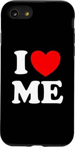 Vista 18 de Carcasa divertida para iPhone 16 I Love Me I Red Heart Me I Love Me Myself And I