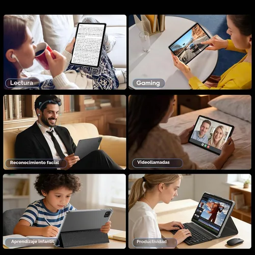Vista 8 de EHFiDC 2026 Android 16 Tablet with Keyboard, 10.1 inch Tablets PC with Gemini AI, 30GB+64GB+2TB Expand, T7280 Octa-Core, 6000mAh Battery, 5MP+8MP