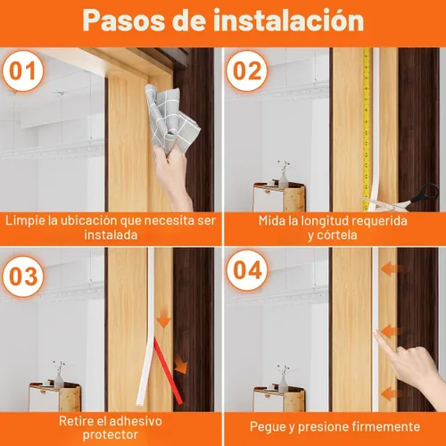 Vista 8 de Burlete de goma blanca para puerta, tira de sellado de goma en forma de D, autoadhesivo, insonorización, para puertas (23 pies, blanco)