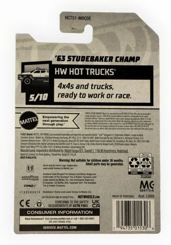 Vista 2 de Hot Wheels 2022 - Studebaker Champ '63 - Negro - HW Hot Trucks 5/10