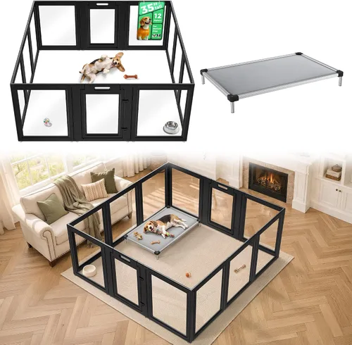 Vista 9 de FXW AuraSpace - Corralito acrílico transparente para interiores Negro