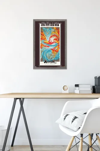 Vista 6 de Nickelodeon Avatar: The Last Airbender - Póster de pared, 22.4 pulgadas de largo x 14.7 pulgadas de ancho, versión enmarcada de madera de granero