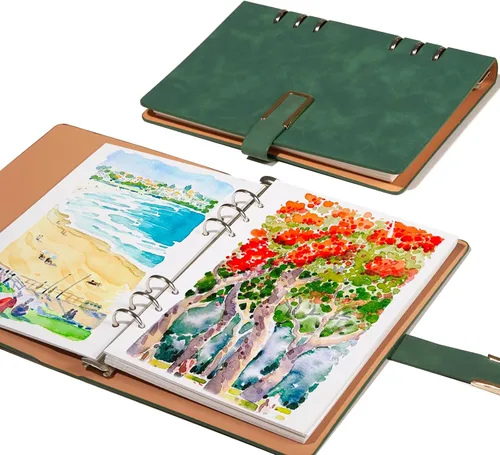 Vista 14 de Libro de bocetos de acuarela Lightwish, 100% algodón sin ácidos, papel de acuarela prensado en frío de 300 gsm/140 lb para artistas, adultos