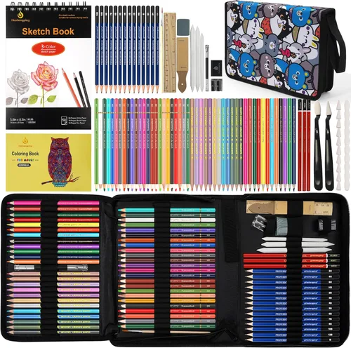 Vista 7 de Pro Pencils Juego de Dibujo y Bocetos de 14 piezas de Grafito (12B - 6H) Kit de Lápices Suaves Regalo Ideal para Arte de Dibujo, Bocetos, Sombreado