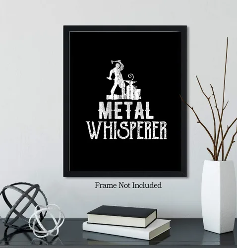 Vista 6 de Metal Whisperer - Decoración de pared de herrería sin marco de 8 x 10 pulgadas sobre un fondo negro, gran regalo para herreros o aquellos que aman