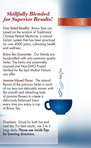Vista 6 de Bravo Tea Healthy Eyes 20 bolsas de té sin cafeína