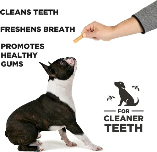 Vista 2 de Palitos dentales para masticar para perros, paquete de 2, 7 onzas cada uno, pequeños (S/M) - Golosinas dentales texturizadas, juguetes aptos