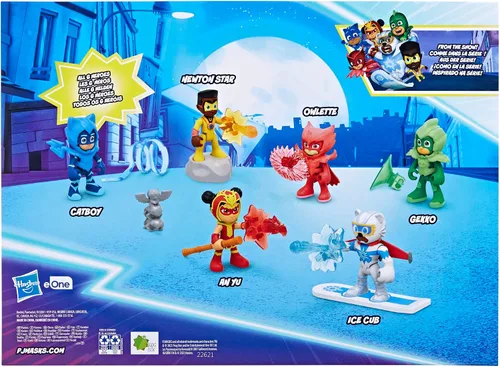 Vista 4 de PJ Masks Power Heroes Meet The Power Heroes - Juego de figuras con 6 figuras y 14 accesorios, juguetes preescolares para niños de 3 años en adelante