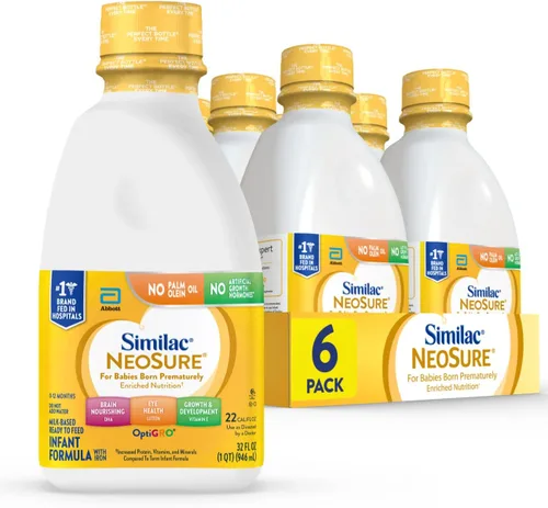 Vista 13 de Fórmula infantil Similac NeoSure para prematuros post-alta, fórmula para bebé lista para consumir, biberón de 2 fl oz, paquete de 48
