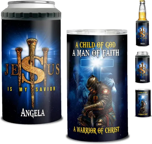 Vista 14 de Enfriador de latas personalizado del ejército de Estados Unidos con nombre personalizado, latas militares 4 en 1, vasos con aislamiento de 16 onzas