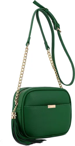 Vista 3 de Bolso cruzado pequeño con borla y correa de cadena, bolso pequeño para mujer