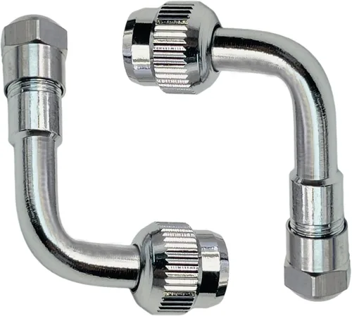 Vista 6 de Extensores de vástago de válvula, extensión de válvula de neumático Schrader de 45 grados, 90 grados, 135 grados, compatible con ruedas duales