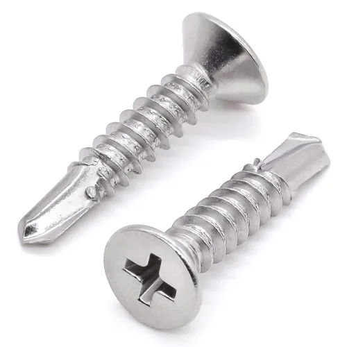 Vista 10 de Glvaner 100 tornillos autoperforantes Phillips #6 x 1 de cabeza plana, acero inoxidable 410, tornillos autoperforantes rápidos de cabeza plana