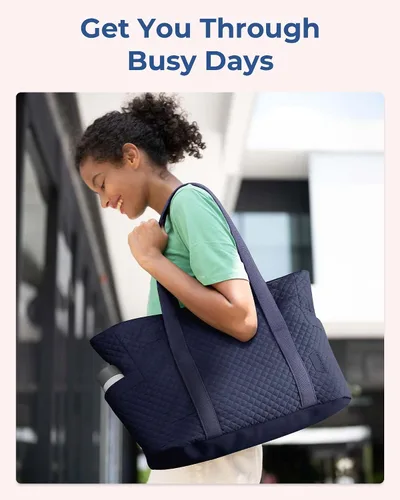 Vista 6 de BAGSMART Bolsa grande para mujer, bolsa de hombro de viaje con asa superior con hebilla para esterilla de yoga para gimnasio, trabajo, viajes