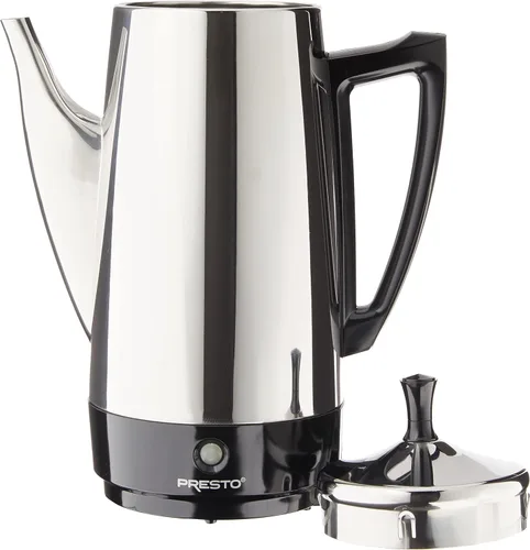 Vista 2 de Cafetera eléctrica Presto, de acero inoxidable, rinde 12 tazas, ninguno , Plateado