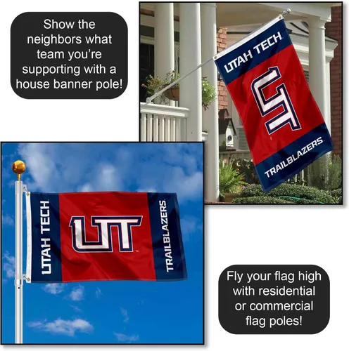 Vista 3 de Bandera grande con ojales de Utah Tech Trailblazers