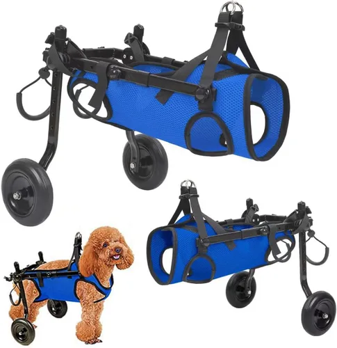 Vista 2 de Dog Wheelchair, for Back Legs, Pet/Doggie Doggy Adjustable Doggy Light Weight Dog&Cat&Pets, with Leg Brace and Hip Support, for Injured, Disabled