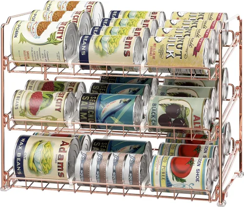 Vista 9 de Simple Houseware Estante Organizador de Latas Apilable para Despensa/Gabinete – 11.5 pulgadas de profundidad x 17 pulgadas de ancho x 13.75 pulgadas
