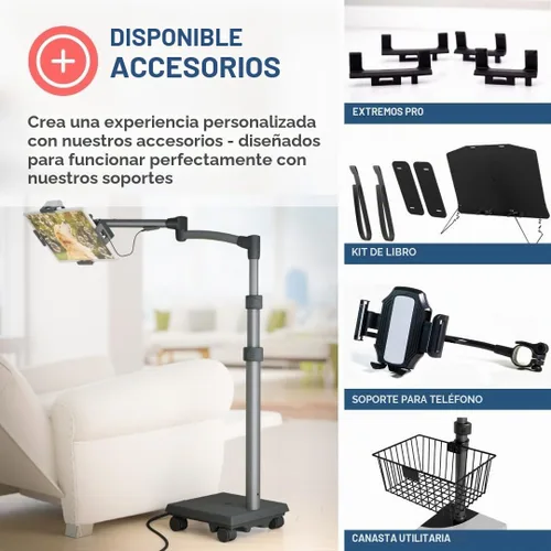 Vista 6 de Levo Soporte de tableta rodante comercial G2, carro médico de carga USB-C