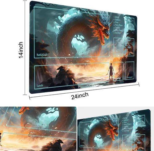 Vista 3 de MTG - Tapete de juego de tamaño 24 x 14 pulgadas, impresión antideslizante, ideal para entusiastas de los juegos de cartas, tapete de juego TCG