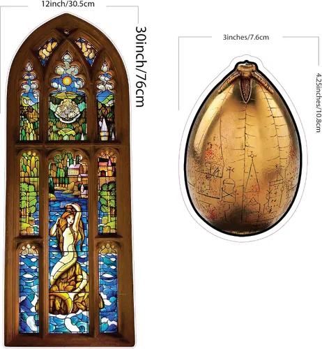 Vista 2 de Conquest Journals Harry Potter Mermaid - Juego de adhesivos para ventana, 11.5 x 30 pulgadas, incluye más de 20 burbujas flotantes y el huevo