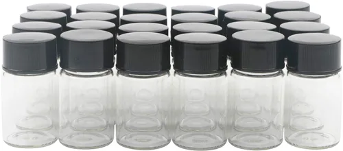 Vista 18 de 20pcs Colección de Muestra Líquida Borwn Botellas de Vidrio Frascos Tapón Tornillo Capacidad 0.1 fl oz Ámbar