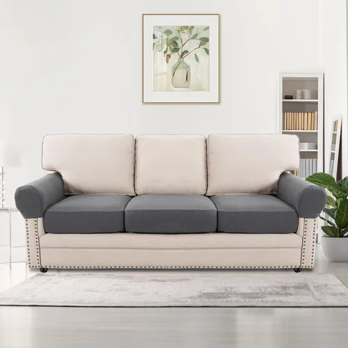 Vista 90 de H.VERSAILTEX Fundas elásticas para sillas de varias piezas, fundas para cojines ajustables para asiento y respaldo