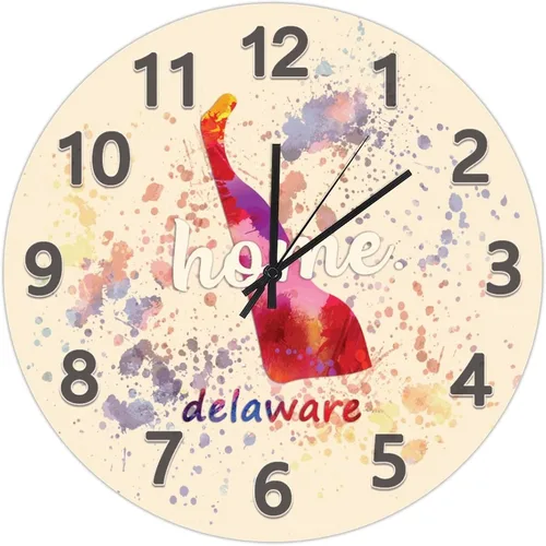 Vista 108 de UFunhome Reloj de pared con mapa del estado de Nevada, acuarela, Estados Unidos, reloj redondo de madera, funciona con pilas, silencioso, sin