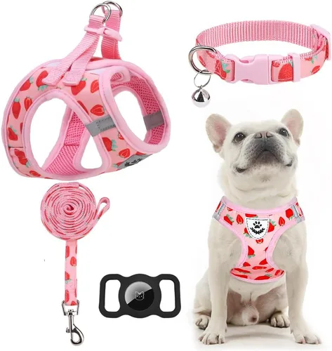 Vista 19 de Arnés para cachorros de otoño de Acción de Gracias - Collar y correa para perro - Arnés de chaleco para perros pequeños de malla suave acolchada