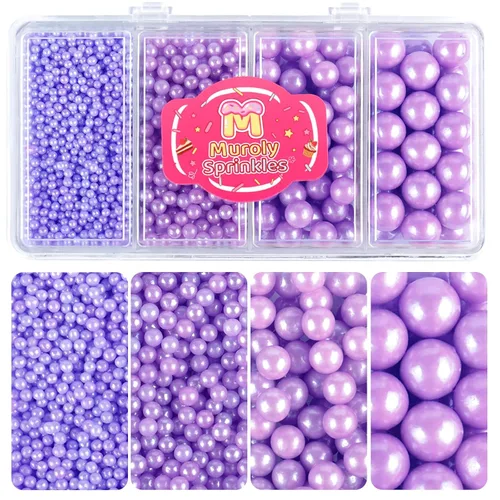 Vista 9 de Perlas comestibles para la decoración de pasteles, chispas de perlas negras Oro blanco plata negro