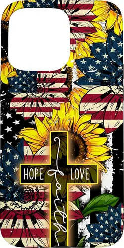 Vista 28 de Funda para iPhone 16 Sunflowers Faith Hope Love Jesus Cross Christian