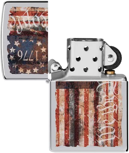 Vista 4 de Zippo encendedores con la bandera de EE. UU.