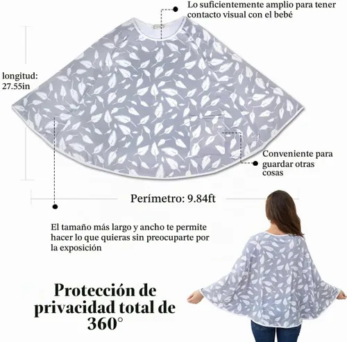 Vista 2 de Funda de lactancia para bebé y poncho de lactancia, cubierta multiusos para toldo de asiento de automóvil, cubierta de carrito de compras, cubierta