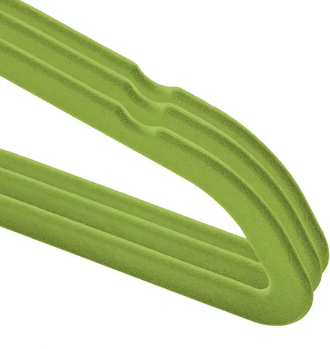 Vista 3 de Casafield 50 perchas de terciopelo para bebé, tamaño de 11 pulgadas, para ropa de bebés y niños pequeños, color verde lima