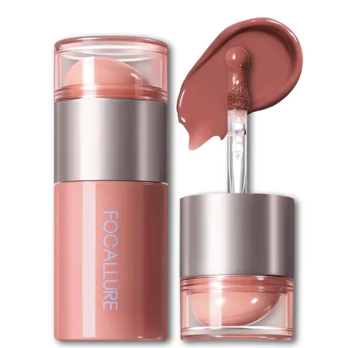 Vista 7 de FOCALLURE Lápiz labial líquido y rubor, crema multiusos para labios y mejillas, acabado mate de larga duración, color de labios suave e hidratante