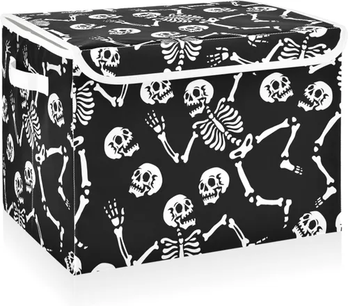 Vista 20 de CaTaKu Contenedores grandes de tela con tapas, cajas de almacenamiento de bastones de caramelo de Navidad con asas para organizar la ropa, cubos