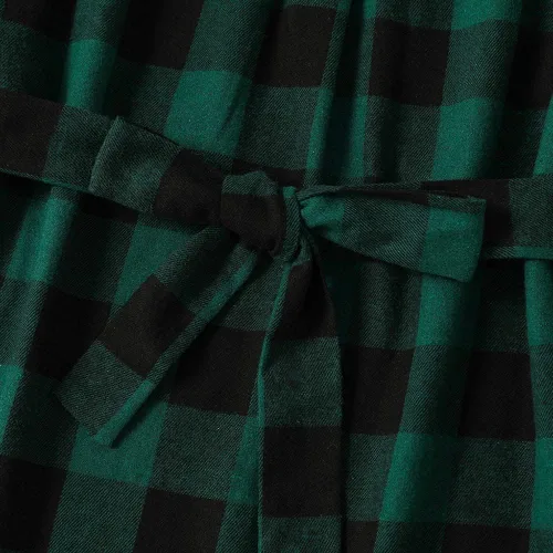 Vista 5 de Vestidos de Navidad para mamá e hija, vestido de terciopelo a cuadros, fiesta de Navidad, trajes a juego para mamá e hija, sesión de fotos