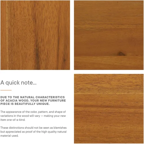 Vista 12 de Modway Tahoe - Mesa de centro rectangular de madera de acacia para exteriores en color natural, ideal como mesa de centro de jardín o mesa de porche