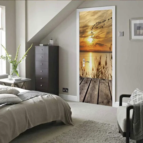 Vista 114 de Calcomanías 3D para puerta, murales para despegar y pegar, papel tapiz de caballo, calcomanías autoadhesivas extraíbles de PVC, impermeable, póster
