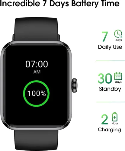 Vista 7 de Reloj inteligente TYKOIT, rastreador de fitness con monitor de frecuencia cardíaca, oxígeno en sangre, rastreador de sueño, reloj inteligente
