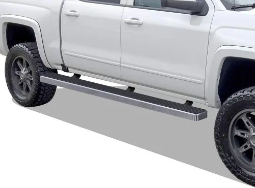 Vista 23 de APS IBOARD - Estribo para camioneta de 4 puertas de tamaño completo para Chevy/Gmc Silverado/Sierra Crew Cab Aluminio negro