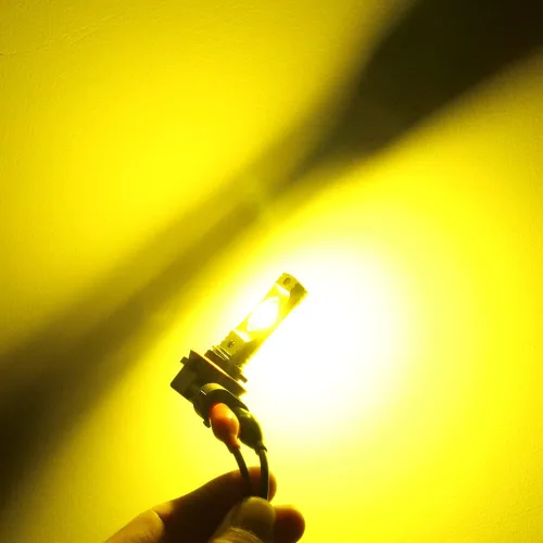 Vista 6 de Alla Lighting - Bombillas LED 3800 lm 9145 H10 9140, 3000 K amarillo dorado, focos antiniebla de alta iluminación ETI 56-SMD, lámpara súper