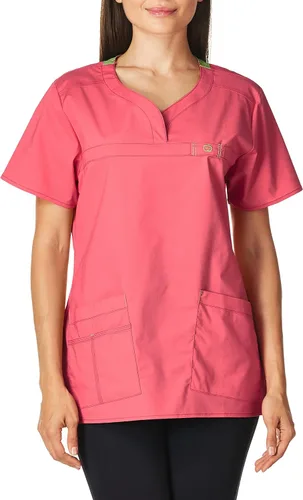 Vista 9 de Wink WonderFLEX Patience - Women's Curved Notch Neck Scrub Top Aguamarina