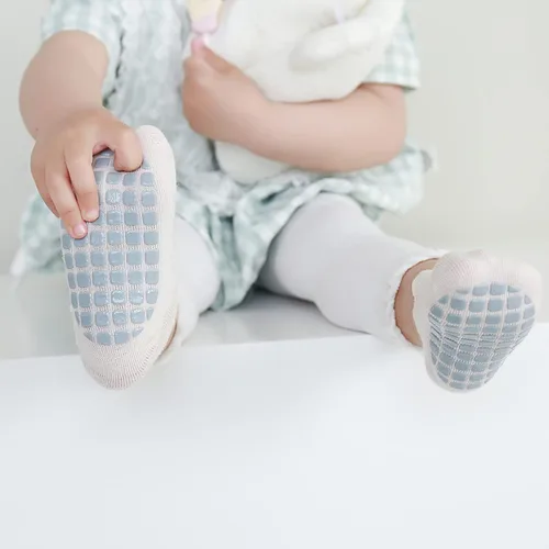 Vista 5 de BEHELE Calcetines antideslizantes para bebés recién nacidos calcetines antideslizantes con agarres antideslizantes unisex para niñas y niños