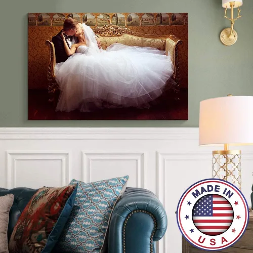 Vista 2 de NWT Impresiones en lienzo personalizadas con tus fotos para bodas, cuadros de lienzo personalizados para pared para imprimir enmarcadas de 8 x 10