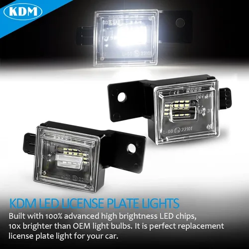 Vista 4 de Luces LED para matrícula KDM para 2014-2021 Chevy Silverado GMC Sierra 1500 2500HD 3500HD Colorado Canyon para luces de matrícula trasera de Carcasa