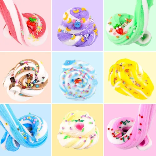 Vista 5 de Cloud Slime - Paquete de 15 fundas coloridas para niñas y niños, suministros divertidos de recuerdos de fiesta, kit de slime a granel perfumado