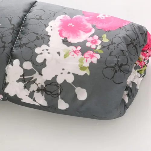 Vista 4 de Chaqueta de plumón con capucha para niñas, abrigo largo de algodón con capucha de piel, traje de nieve resistente al viento 2-11T A002, Gris, 4-5T